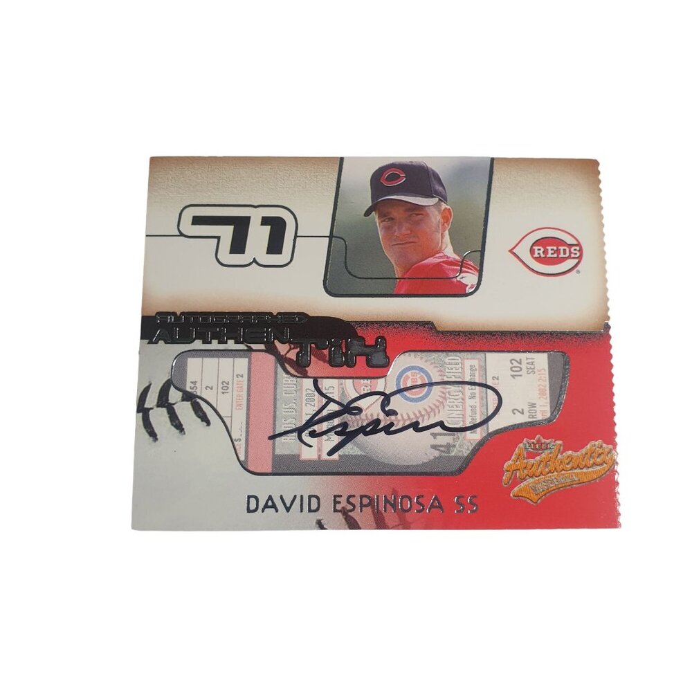 2002 Fleer Authentix Autograph AuthenTIX Reds Baseball Card #AADE David Espinosa